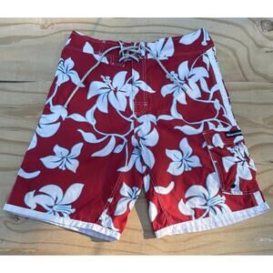 Vintage‎ Abercrombie & Fitch Board Shorts Surf Trunks Cargo Red Size 32